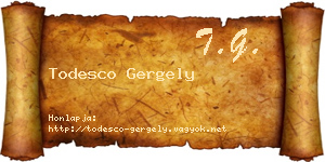 Todesco Gergely névjegykártya